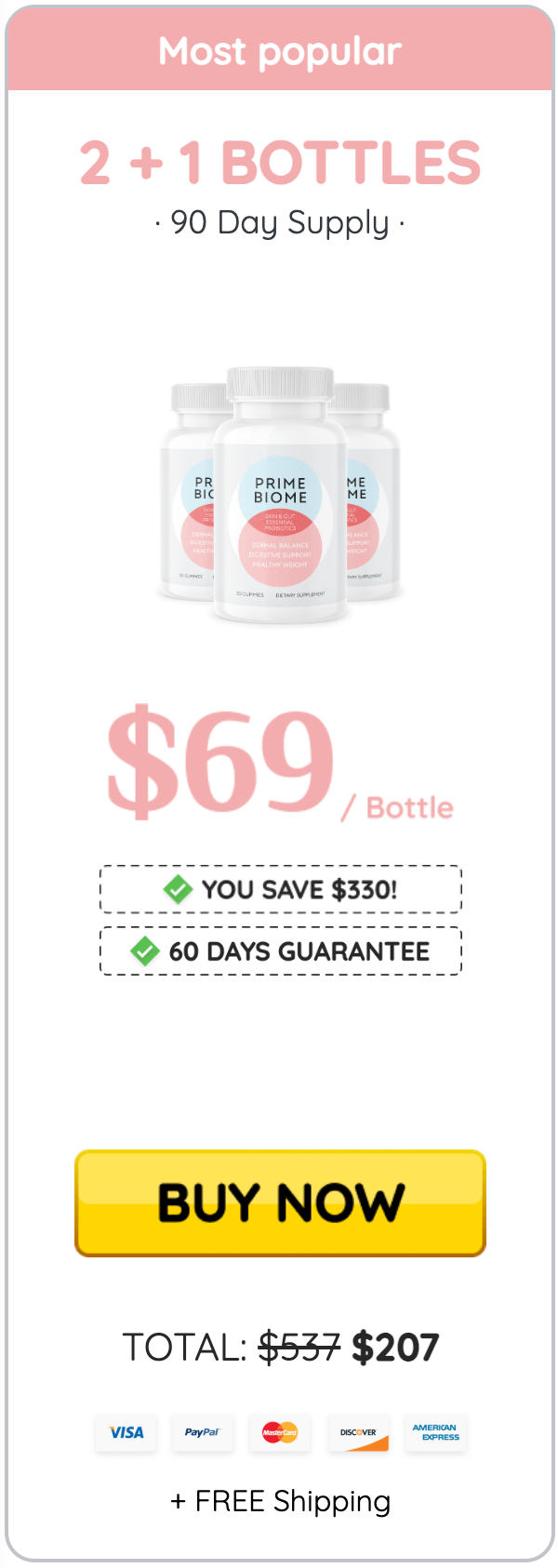 PrimeBiome Buy 3 Bottles